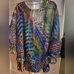 Cato XL womens 2 piece sheer overlay with matching silky tank never worn.